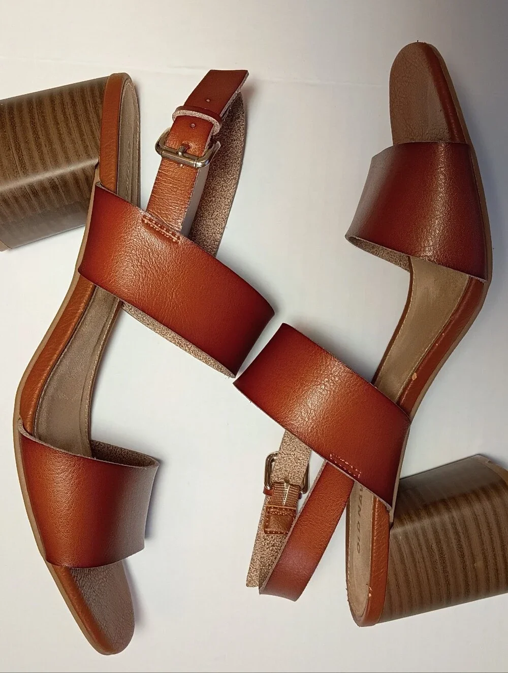 Women’s Brown Open Toe Block Heel Sandals 8.5